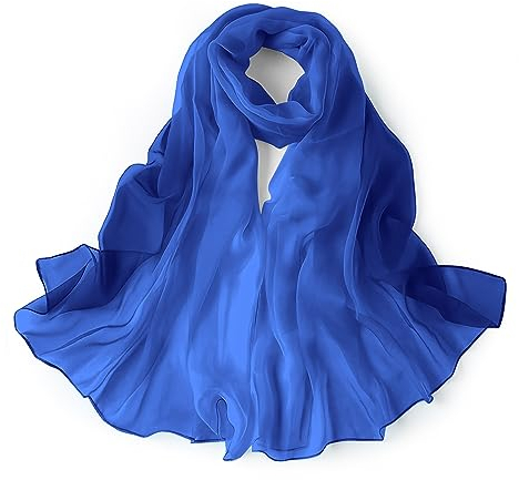 HOLEMZ Frauen Seidenschal Elegante Halstuch Tuch Seidenschal Damen Wraps Polyester Mode Seide Leicht Lange Geschenke für Geburtstag Abendkleid Festlich Jubiläum 190×120 cm