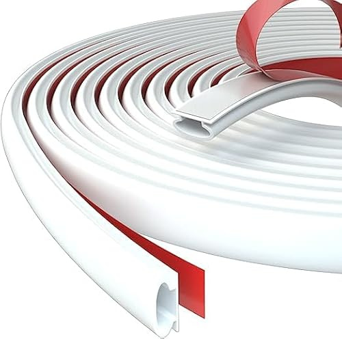 Burlete Goma Blanco Autoadhesivo 15m para Puertas y Ventanas | Fácil instalación y corte.Burlete aislante para bloquear viento, polvo y ruido, Compatible con espacios de 2,5-6 mm