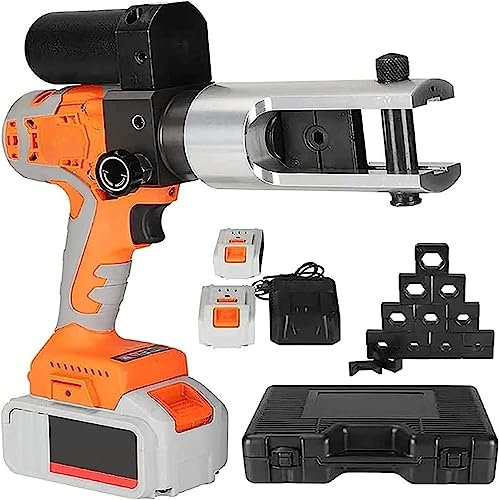 BDXZJ Herramienta De Engaste Hidráulica Eléctrica, Crimpadora De Orejetas De Cable De Rendimiento Juego De Herramientas De Alambre De Cable De Terminal Eléctrico Rango 16-300 Mm²