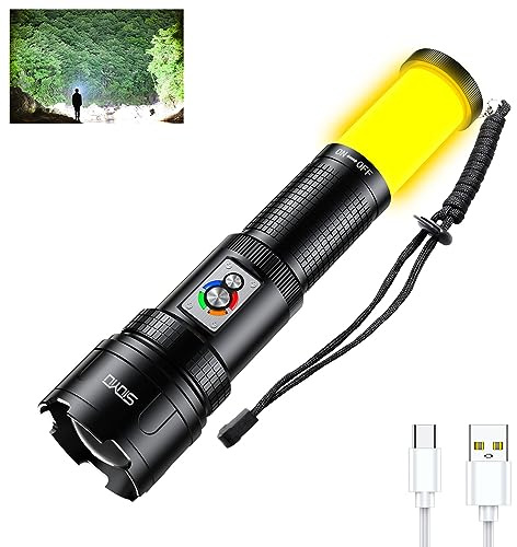 Torce Led Ricaricabili 200000 Lumen Con Luce COB - Torcia Più Luminosa Impermeabile e Tattica per Campeggio ed Escursionismo
