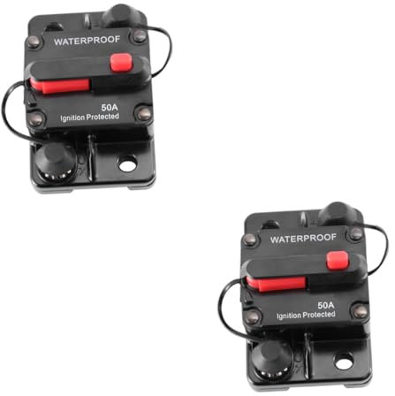 Supvox 2 Stück 50 A Umschaltbar Mit Schwarzem Manuellem Reset Für 50 A-schaltkreis