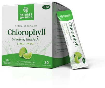 Nature's Sunshine Chlorophyll Stick Packs: Supercharge Your Detox and Boost Gut Health in Convenient, Delicious Stick Packs (Lime Twist)