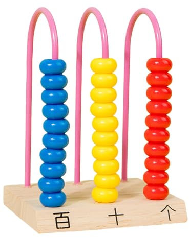 Milageto Hölzerner, pädagogischer, frühes Lernen, Entwicklungsspielzeug, Zählspielzeug, hölzerner Zählrahmen für Kinder im Vorschulalter, 3 Reihe