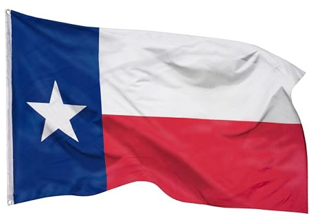 PHENO FLAGS Bandiera Texas - bandiera texana 90 x 150 cm con occhielli in ottone - bandiera resistente per pennone - 100% poliestere
