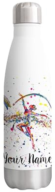 Vixar Dancer Personalised Custom Bottle with your Text/name Watercolour dance Ballet Bottle double Wall insulated Stainless steel sport Drinks 500ml