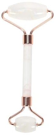 Jade Face Massage Roller Beauty Tool Facial Eye Neck Body Anti Ageing Therapy (White)