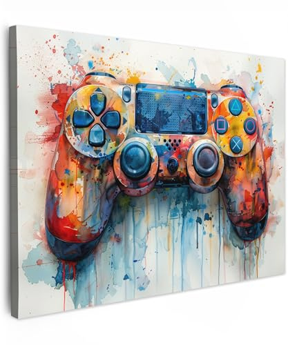 MuchoWow© Quadri Grandi Dimensioni Quadretti Da Parete Quadro Moderno | 70x50 cm - Camera Da Letto Stampa Foto Su Tela Soggiorno Con CorniceCamera dei bambini e dei ragazzi - Controller di gioco