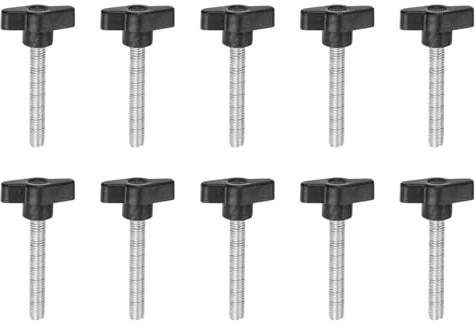 QUARKZMAN 10 Stück Rändelschrauben mit T Flügelknöpfe M8 x 45mm Kunststoff T-Kopf Klemmschraube Flügelschraube Haltegriffe 36mm Klemmknopf Daumenschraube Spannschraube Handknauf für Maschine