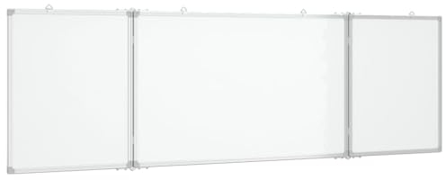Tableau blanc magnétique pliable 200x60x1,7 cm aluminium