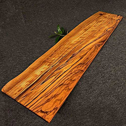 What the Art!® Olive Wood «Big Tapas» | Olivenholz Tapas Servierbrett + Dip-Schälchen | Handarbeit | Käsebrett - Servierplatte - Servierbrett (L | 60 x 17-20 cm)