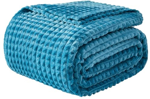 EMME Kuscheldecke 150x200 Fleece Weich Warm Flauschig Türkis Tagesdecke | OEKO-TEX Zertifiziert Mit 3D-Touch-Erlebnis Als Überwurfdecke Couchdecke Sofadecke Wohndecke Für Erwachsene Ganzjährig