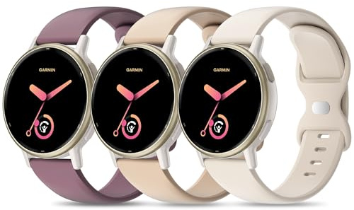 3 Stück Silikon Armband für Garmin Vivoactive 5 Watch Armband/Vivoactive 6/3/3 Music,20mm Silikon Ersatzarmbänder Uhrenarmband für Venu Sq 2/Venu/Venu Sq & Forerunner 55/165/245/645