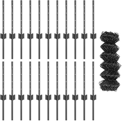 vidaXL Chain Link Fence - Grey Metal, 0.4x25 m - Complete with 22 Posts for Outdoor Safety & Versatile Use