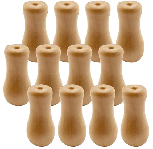 CHENRONGWEI 12Pcs Smooth Portable Blind Wood Cord Knobs Small Pendants Drop Lightweight Window Wood Safety Knobs for Blinds Window