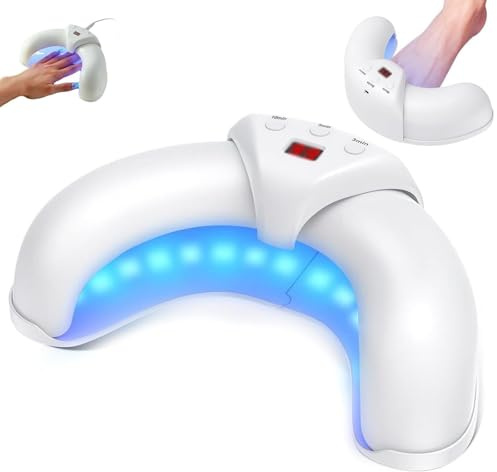 gesundpur NailCare - Nagelpilztherapie mit Laserlicht Nagelpilztherapie Lichttherapiegerät für Nagelpilz mit 18 Lampen-Perlen, einstellbare Sitzungen von 3, 5, 10 Minuten, Behandlung Zehen