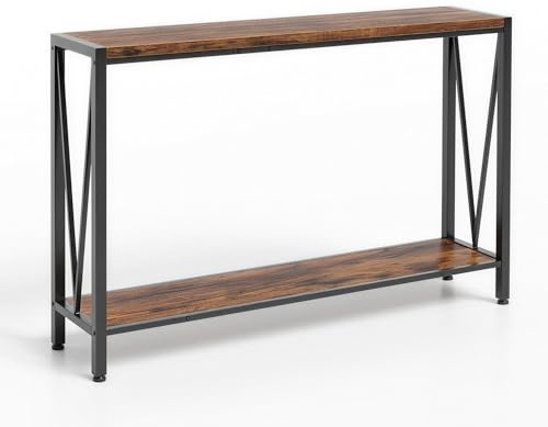 Garvee Entraditas Recibidores, Consola Recibidor, con Espacio de Almacenamiento, Mesa de Sofá Estrecha con Diseño en V,110X25X76 cm(Color Retro)