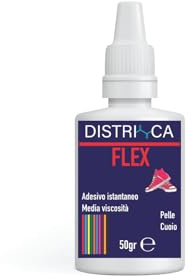 DISTRICA FLEX – Colla cianoacrilica flessibile 20g trasparente, extra forte e rapida per gomma, plastica, pelle e cuoio – adesivo istantaneo universale