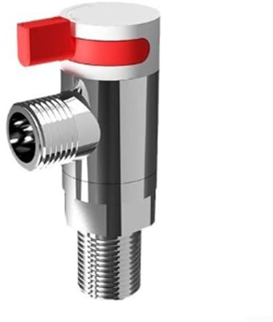 Grande valvola ad angolo di flusso in metallo, connettore di arresto dell'acqua triangolare rotante a 360°, impianto idraulico caldo e freddo per impianti idraulici domestici (rosso)