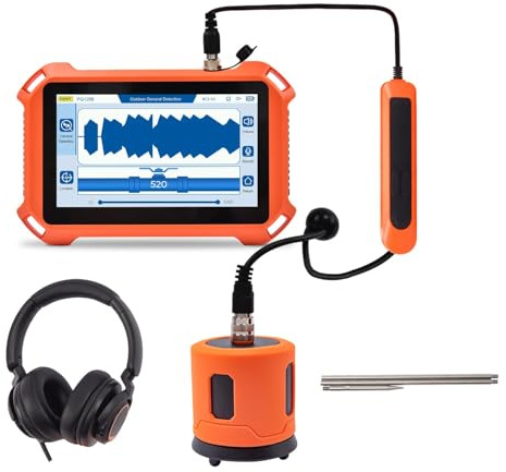 Detector de Fugas de Agua, detección de Fugas de tuberías subterráneas al Aire Libre con Profundidad de 3M y Sensor RCS-S3, Herramienta portátil Profesional de localización de Fugas acústicas