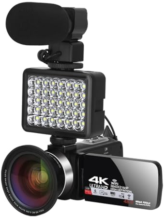 Appareils Photo numériques 4k, caméscope Professionnel for caméra vidéo Vlog WiFi 48MP, Zoom numérique 18X, Webcam Vlogging(No TF Card,B)