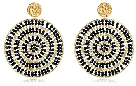 Bunte Perlenohrringe Für Damen Boho Stil Große Hängeohrringe Handgefertigte Statement Ohrringe Modischer Schmuck Geschenkidee