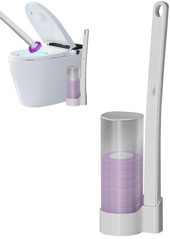 Toilettenstab-Kit Reinigungssystem Schnellwechsel-Ersatzkopf | Nachfüllbar Handlicher Schrubber für Badezimmerwaschbecken, Waschbecken, Badewannen, Wannen, Bodenwischbecken,