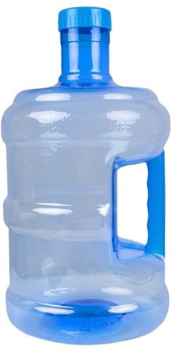 Pichet à Eau de 1 Gallon, récipient d'eau pour Animaux de Compagnie qualité Alimentaire avec Capuchon et poignée étanches, Bleu, 5L