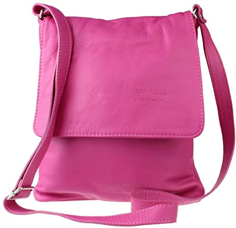 Girly Handbags Femme Cross Body en cuir véritable Fuchsia