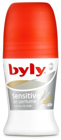Byly Sensitive Sin Perfume, Desodorante con Seda Hipoalergénico, 50ml