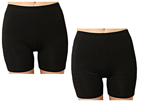Liang Rou Damen Elasthan kurz Leggings 2-Pack