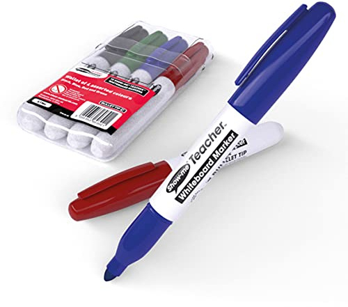 Show-me Assorted 'Teacher' Drywipe Pens, Pack of 4