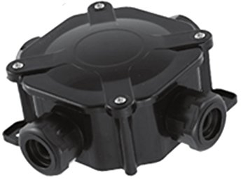 Boîte de dérivation IP67 noire - Boîte de dérivation pour pièces humides - IP 65 55