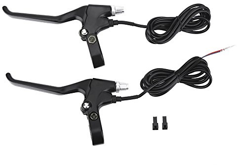 Vbestlife 1 paire de leviers de frein de vélo, levier de frein de poignée de frein de vélo durable 2 fils pièces de rechange de levier de frein électrique de vélo électrique de gauche et de droite