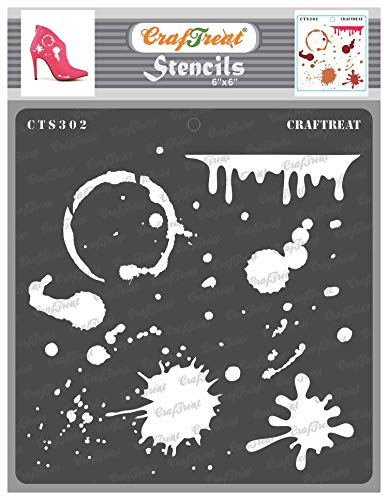CrafTreat Flecken Und Splatter Schablone (15cms x 15cms) wiederverwendbare schablonen für Malen auf Holz, Leinwand, Papier, Stoff, Boden, Wand und Fliesen DIY-Kunst- und Bastelschablonen