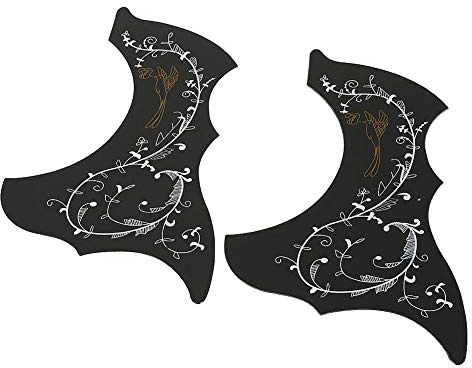 Bnineteenteam 2Pcs Acoustic Guitar Pickguard, Pick Guards Self Adhensive Replacement Parts Scratch Plate Fits for 41 Guitar (Black) Acoustic Guitar Pickguard Performance Accessory