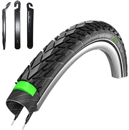1 x Schwalbe Energizer Plus Tour Schwarz mit Reflex 47-622 (28 x 1.75) inkl. 3 Reifenheber