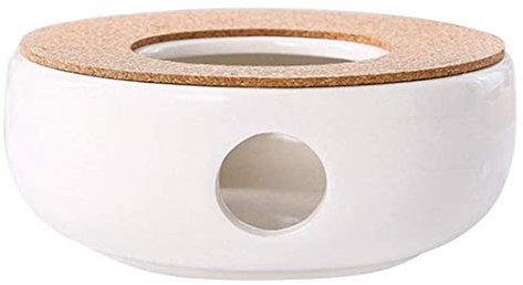 BesDirect Keramik-Teekannenwärmer, Glas-Teekannen-Heizbasis, Warmer Tee-Herd Keramik-Porzellan-Heizofenwärmer Kerzenheizung Keramische weiße Teekannenheizung