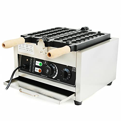 Gaufrier HaroldDol Machine à Gaufrettes 1500W avec Revêtement Antiadhésif, Machine à Gaufres Machine à Gaufres à bulles en Acier Inoxydable