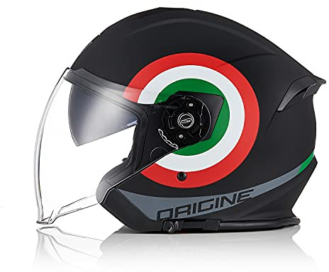 ORIGINE Motorradhelm Jethelm Roller Helm Scooter Helm Moped Mofa Helm mit Doppelvisier ECE Zertifizierung