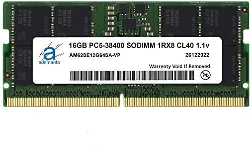 Adamanta 16 GB (1 x 16 GB) DDR5 4800 MHz PC5-38400 SODIMM 1Rx8 CL40 1.1 V portátil módulo de memoria RAM