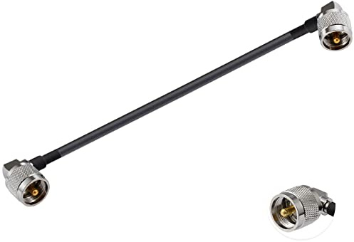 Vecys Cavo Ponticello UHF Maschio PL-259 Angolo Retto a UHF Maschio PL-259 Ad Angolo Retto Bassa Perdita Coassiale RG58 12 / 30 CM per Walkie Talkie CB Radio SWR Meter Antenna Analyzer