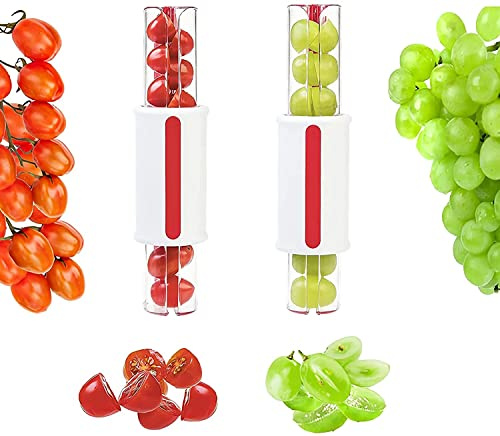 FLUORO Affettatrice per Frutta e Verdura - Affettatrice per Pomodori e Uva - Colore Casuale
