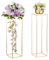 Gold Flower Stand Wedding Centrepieces: 2Pcs Metal Column Vases with Acrylic Panel Tall Floor Vases 100cm Rectangular for Centerpieces Geometric Flower Rack for Table Centrepiece Party Home Decor