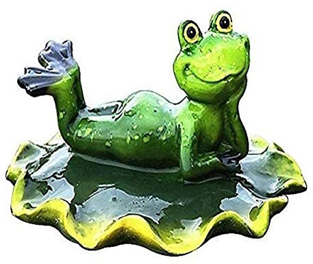 Garten Outdoor Statue Garten Ornamente Outdoor Schwimmender Teichdekor Lustige Frosch Prinz Statue Outdoor Simulation Charmante wetterfeste Dekoration (Farbe: B)