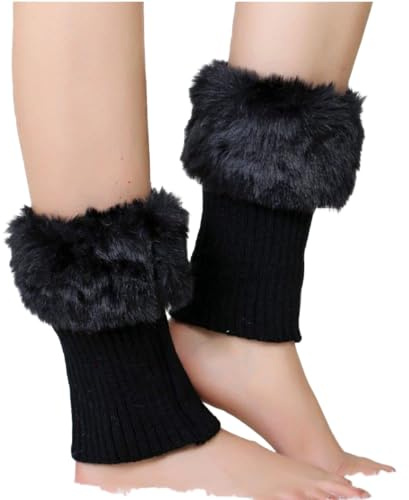 Generic 1 Paar Beinwärmer Stulpen Legwarmers Winter Gestrickt Beinwärmer Stulpen Socken Warme Kurze Beinwärmer Gestrickte Bein Wärmer Legwarmer für Damen Mädchen Modische Overknee-Socken, 20cm