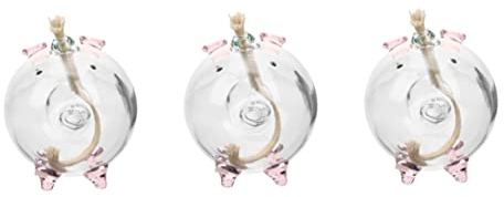 ORFOFE 3stücke Sorgfältiger Berücksichtigung Ihrer Anforderungen Und Produktinformationen Habe Ich Folgenden Titel Erstellt Nachfüllbare Glasöl-Lampe Im Cartoon-Schweine-Design