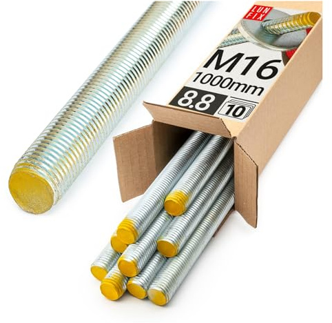 Lun Fix Gewindestange M16 1000 mm DIN 975/976 Vollgewinde 10 Stk | Stahl verzinkt galvanisch metrisch