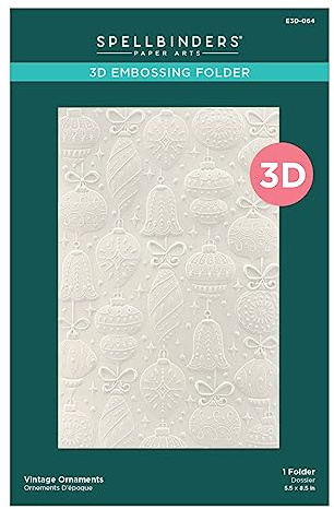 Spellbinders E3D-064 Vintage Ornaments 3D-Prägeschablone aus der Classic Christmas Collection
