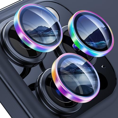 WSKEN Protection d'objectif d'appareil photo Samsung iPhone 15 Pro/15 Pro Max - Mode prise de vue nocturne - Résistant aux rayures - En verre trempé HD - Accessoires de protection d'écran