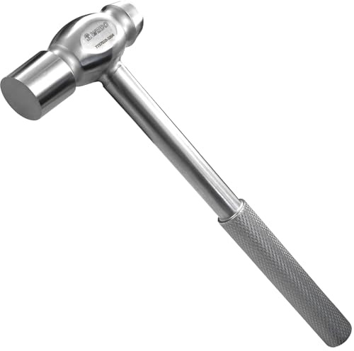 WEDO Titanium Ball Peen Hammer,16oz Ball Pein Hammer with Titanium handle,Non-magnetic,Light Weight,Corrosion Resistant,Length 310mm,Rust-proof,One-time Die-forged